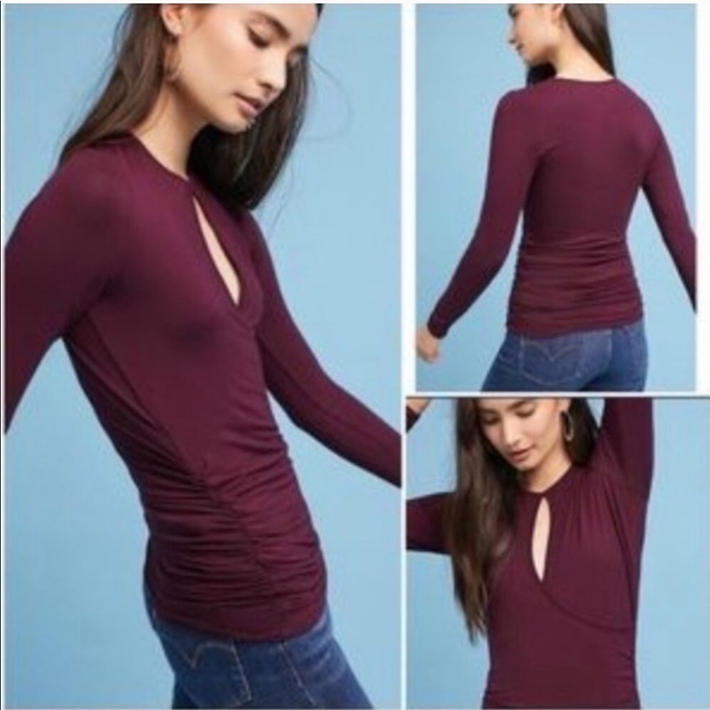 Anthro Wine Burgundy Top